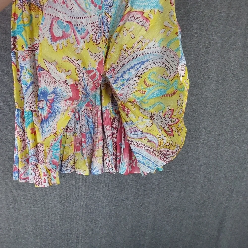 LAUREN RALPH LAUREN WOMENS MULTICOLOR PAISLEY 100% LINEN PULLON SKIRT SIZE S - Picture 4 of 6